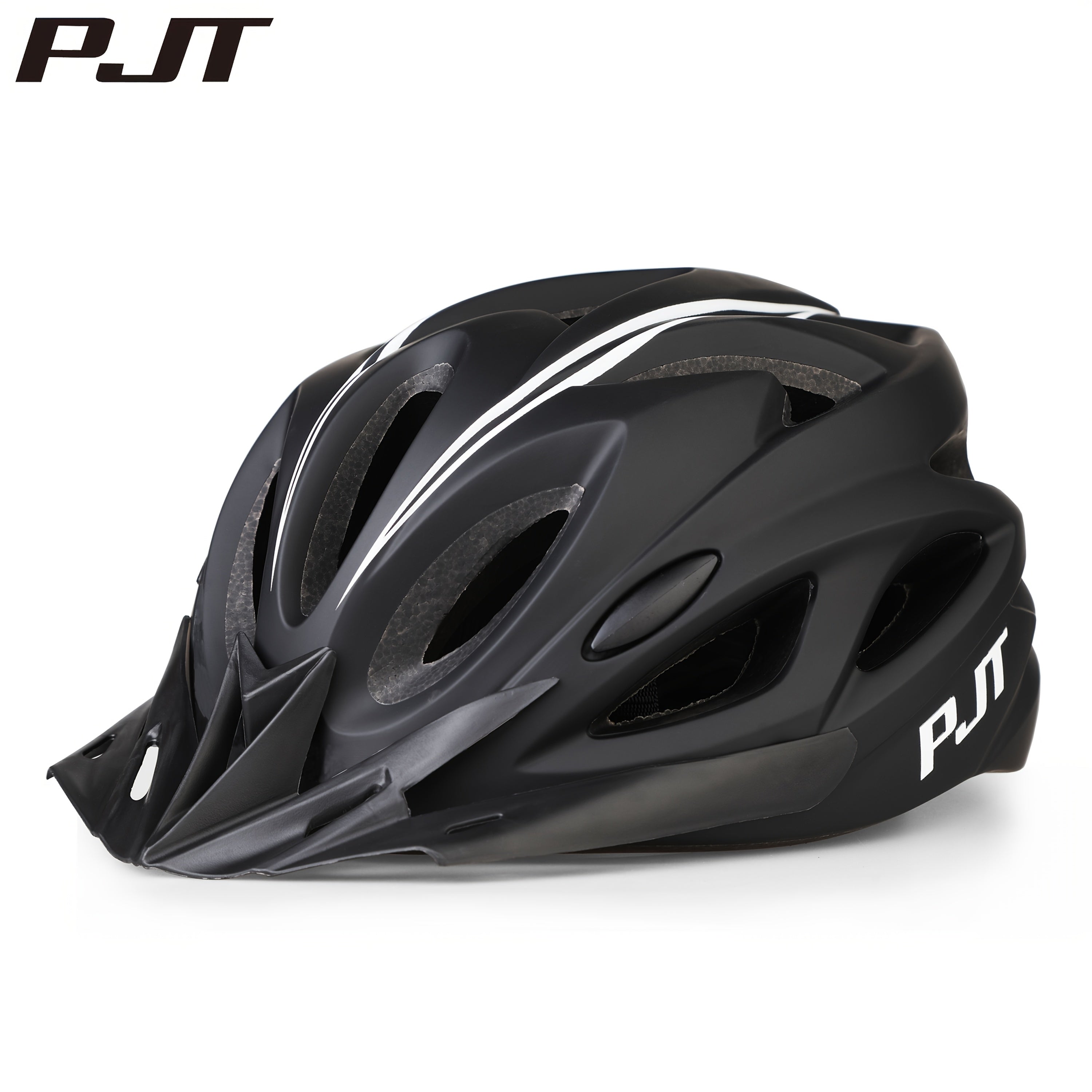 The PJT Bike Helmet Features a Detachable Visor And Meets CPSC\u002FCE Standards, Offering High-Quality Protection with a 0.7Mm Thick PC And a 501 Density EPS Surface Treated with a Matte Finish. It Includes Tested Safety Straps, an Adjustment System