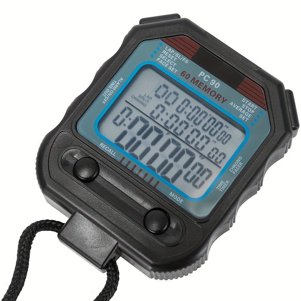 Digital Sports Stopwatch Timer Running, Fitness, Stopwatch, Timer With 1\u002F100 Second Precision, For Sports, Referees, Coaches' Stopwatch, Calendar, Day Of The Week, Alarm Clock, Countdown, 3 - Row Extra - Large Screen, 60 - Group Memory Stopwatch