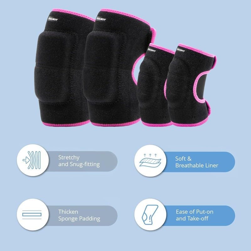 Eulant - Adjustable Soft Elbows And Knee Pads for Protective Pads Games for for Bicycle Skating on Wheels Basketball Football Volleyball Dancing Knees, Knee Pads for , Skateboarding Gear, Sports Safety Equipment, Comfortable Padding