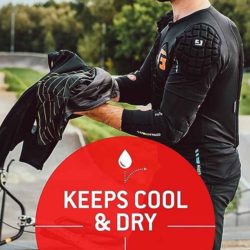 Pro-Rugged 2 MTB Elbow - Breathable Compression Elbow Pads with -Resistant Padding, Ergonomic Fit & Adjustable Strap System for Mountain Biking, Cycling, BMX, Dirt Jumping - All-Season Use, Storm Blue (Adult XS) - Durable