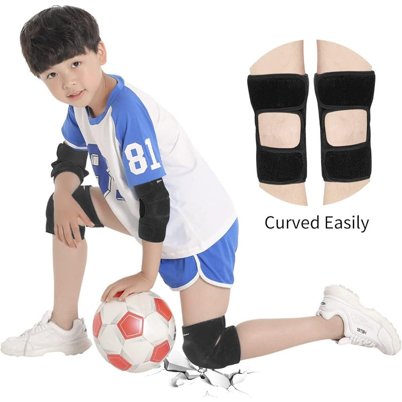 ONTYZZ Soft Knee & Elbow Pads with Thick SBR Padding - Adjustable Suitable for Cycling, Skating, Soccer, Hockey - Breathable, -Slip, Easy Fit (Ideal for &)
