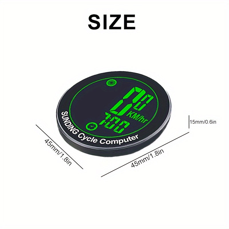 Bicycle Speedometer Odometer Wireless Cycle Bike Computer Bicycle Handlebar Stopwatch Round With LCD Display & Multi-Functions For Most Bikes, Without Battery