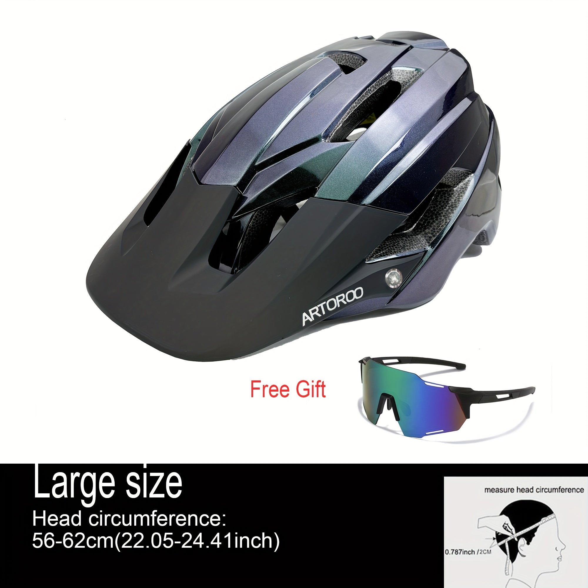 Ultra-light MTB Bike Helmet, Large Size Adult Mountain Bike Helmet with Sports Goggles, Highimpact Protection, Breathable Design, Lightweight Design, Sporty Style, Outdoor Sports, Mountain, Bike Safety Gear, Sports Enthusiasts, Adult Cyclists