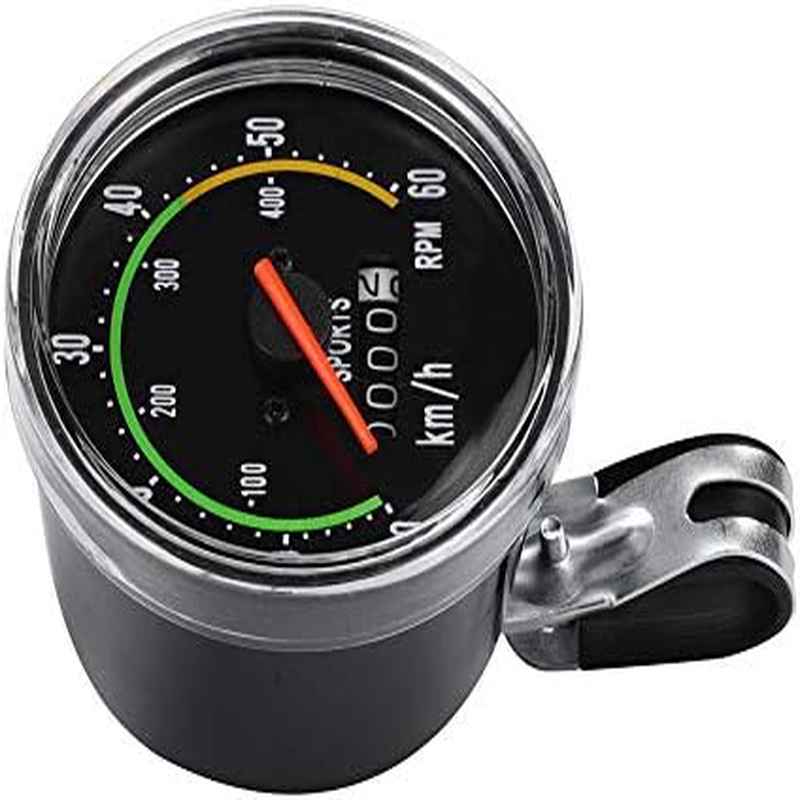 Health Gear Mechanical Speedometer Odometer Cyclocomputer - Analog Computer with Stopwatch, Alloy, Wheel Size 26\u002F27.5\u002F28\u002F29 inch, Easy Install for Cycling, Fitness, Mountain\u002FRoad Bikes (No Required)