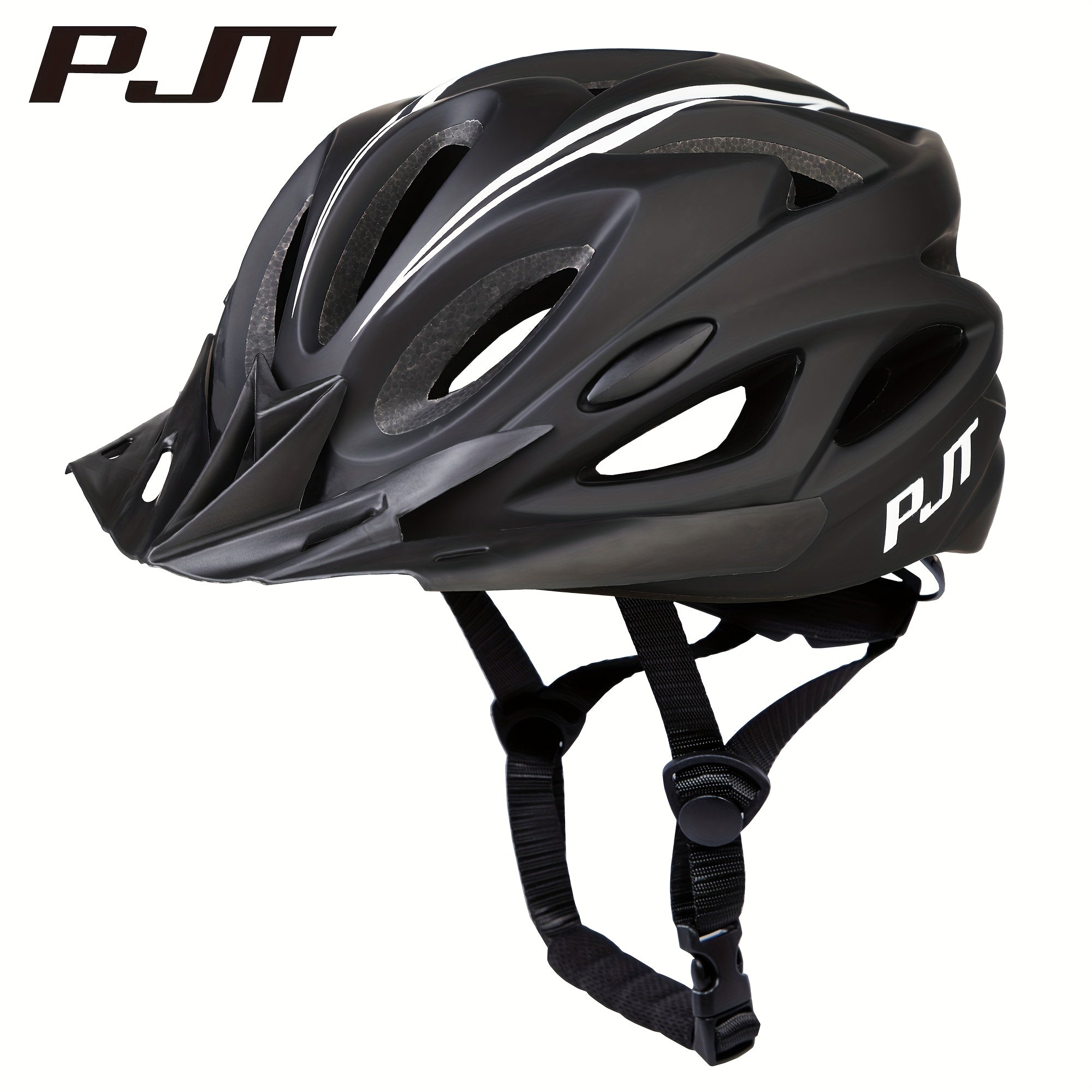 The PJT Bike Helmet Features a Detachable Visor And Meets CPSC\u002FCE Standards, Offering High-Quality Protection with a 0.7Mm Thick PC And a 501 Density EPS Surface Treated with a Matte Finish. It Includes Tested Safety Straps, an Adjustment System