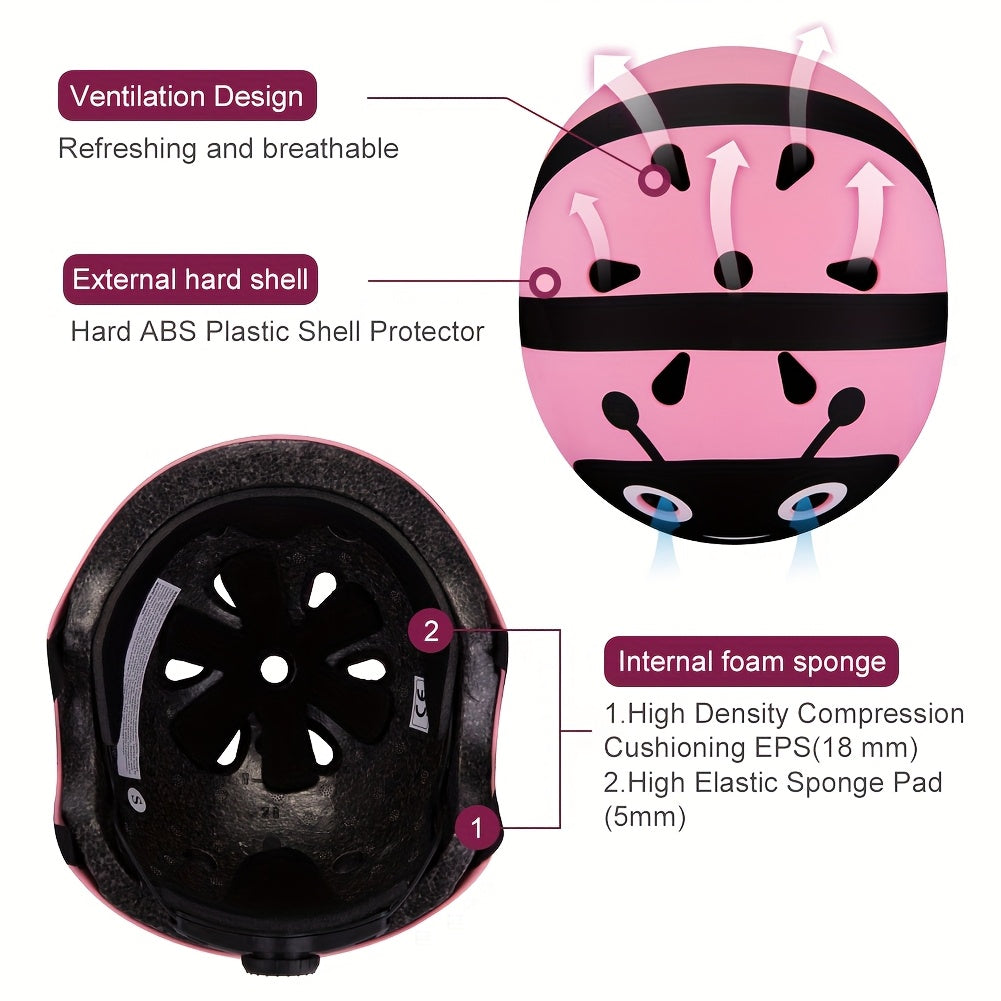 Kids Helmet For 5+ Years Old Boys & Girls Toddler, Bike Helmets Lightweight With Protective Gear- Various Sports Helmet, Safety Protection Gear For Cycling, Kids Bike Helmet With Knee & Elbow Pads Set