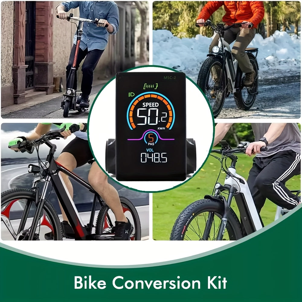 M5C-2 UART2 Electric Bicycle Computer Speedometer Bike Digital Multicolor Ebike Accessories Stopwatch Cycling Odometer, Cycling Tracker, Bike Speedometer, Modern Cycling Tech, Bike Odometer, Outdoor Enthusiasts, Commuters
