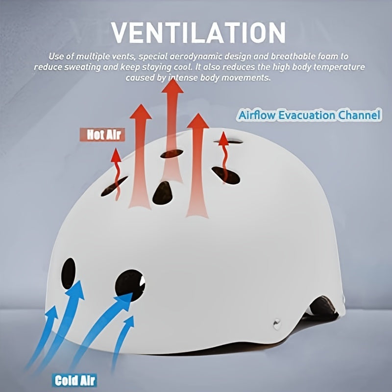 Stylish and Cool Helmet Adjustable Stylish and Cool Helmet, Paintable for Halloween, Christmas, Birthday Gift, Suitable for a Variety of Sports (Black, White)