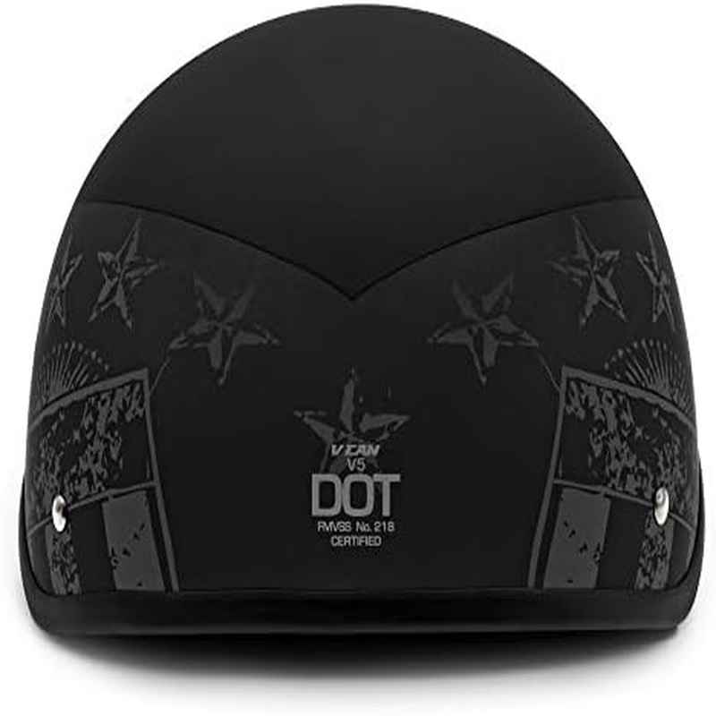 VCAN Cruiser Solid Half Face Motorcycle Helmet for On - Road Riding, Impact Resistance,  Aerodynamic Style, Sporty Design