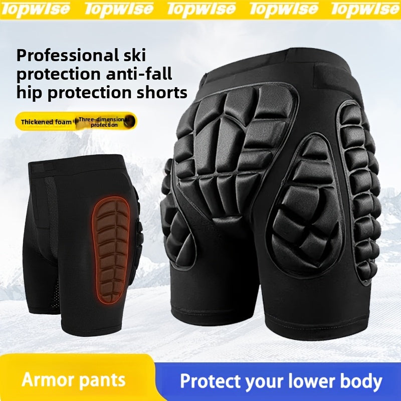 1pc Men's Tight Protective Leggings Thickened Ice Skating Padded Pants for Outdoor Cycling Roller Skating Skiing Fall Protection