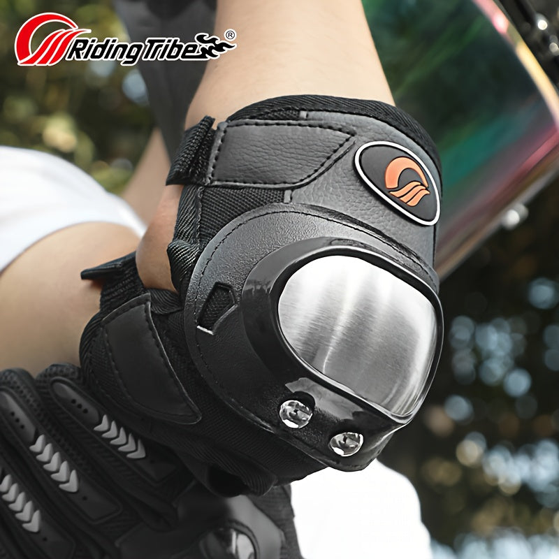 Lightweight Motorcycle & Cycling Protective Gear - Ultra-Light Breathable Mesh Elbow & Knee Pads with Adjustable Hook-and-Loop Closure, Foldable Design for Space-Saving Storage, Impact-Resistant Padding - Ideal for Urban Commuting