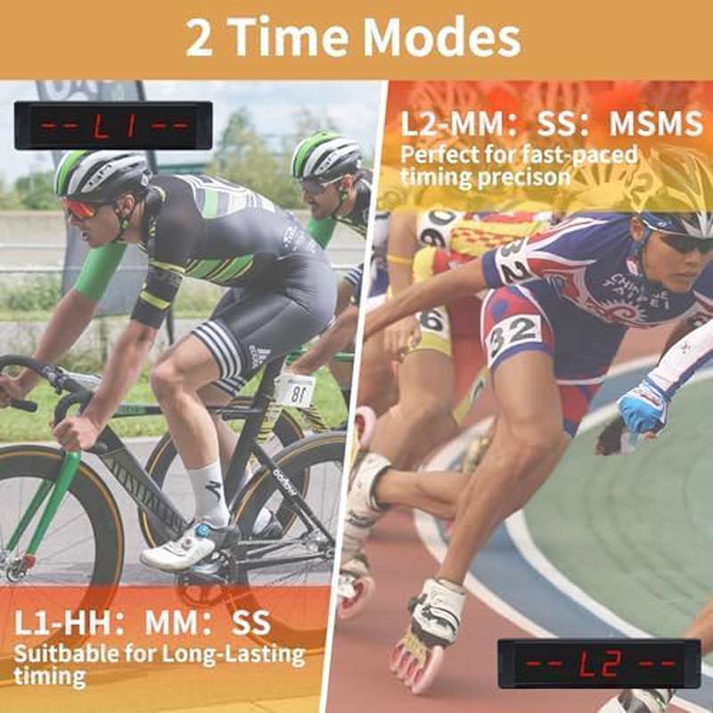 Laser Stopwatch Timer w Built - in Battery - Wireless Timing for Sprint, Field, Bikes Motorcycles