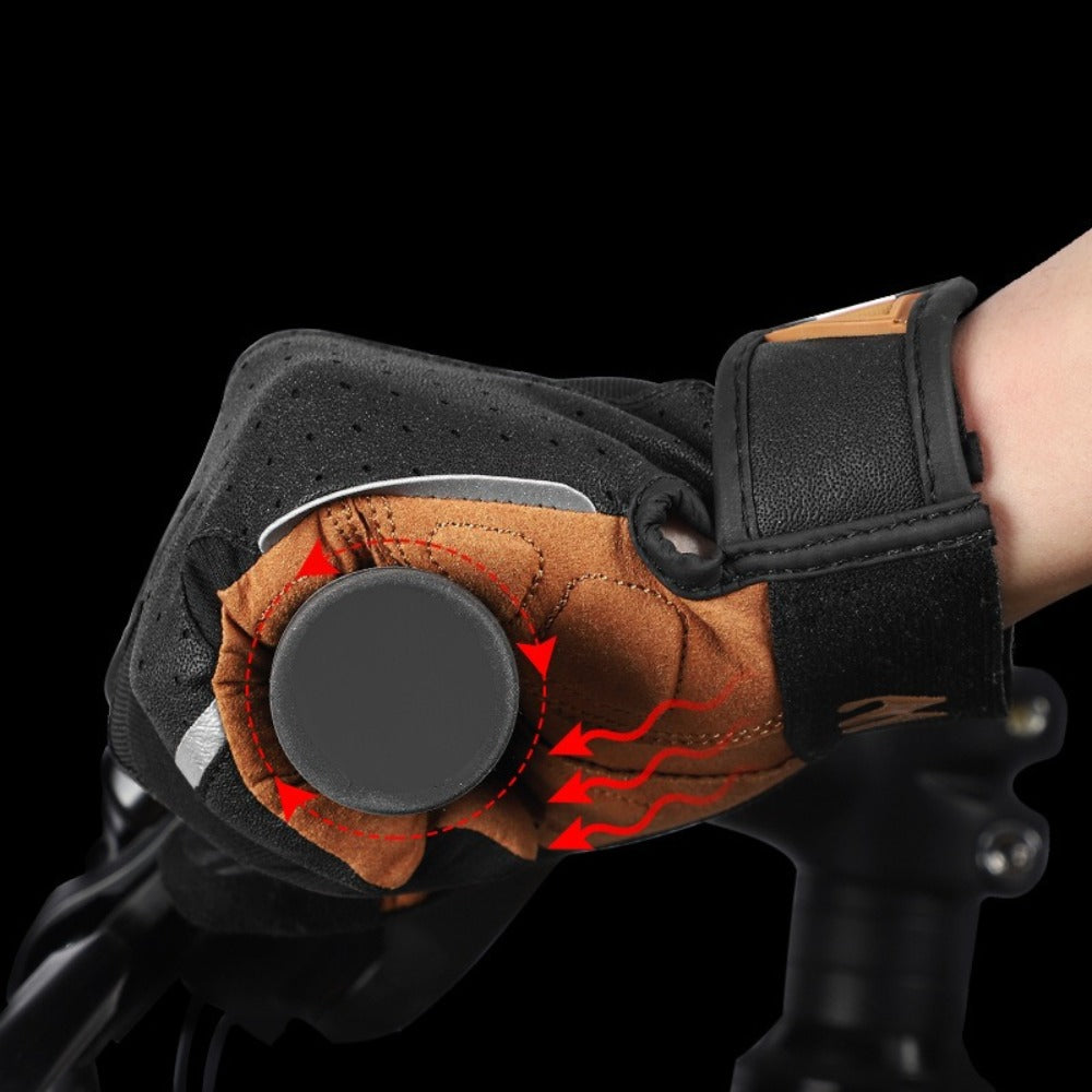 Cycling Gloves with Shock Absorption & Non-Slip Grip - Full Finger Motorcycle Bicycle Gloves, Long Finger Design, Touchscreen Compatible, Winter Warmth, Spring & Autumn, Sleek Glove Design, Durable Glove Material
