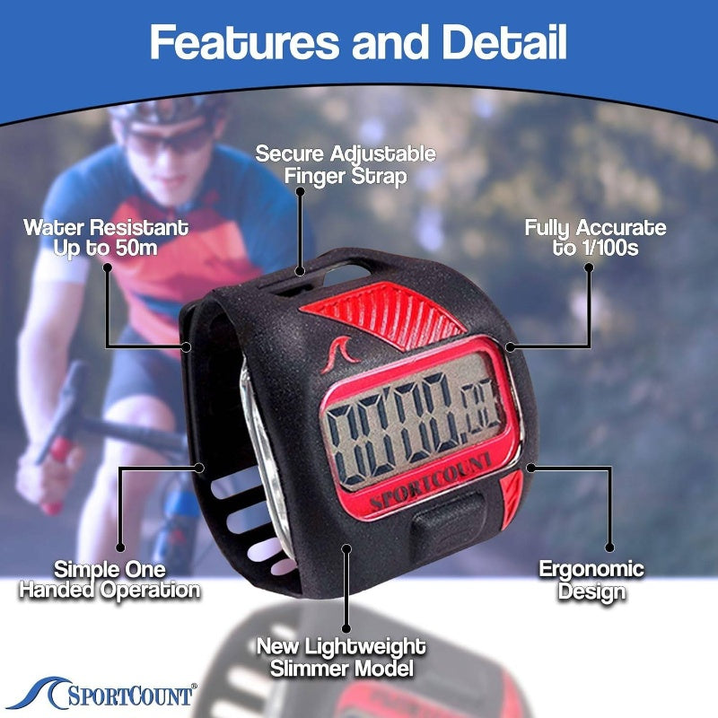 2025 Bike Timer - Digital Computer with Lap Counter, Speed & Distance Tracker, Stopwatch, Alarms - Bike -like Device for Mountain\u002FRoad, Compatible with Bike Computers (Black\u002FRed)