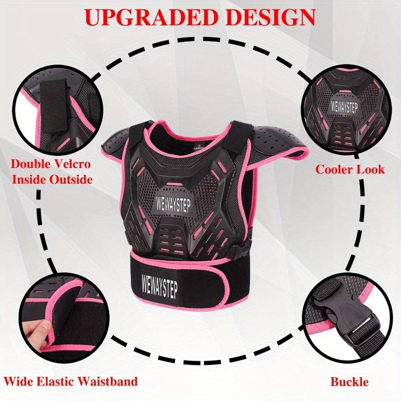 Kids Motocross Protective Gear with Chest Protector, Knee & Elbow Pads - Lightweight Durable Design for Off-Road Cycling, Summer Outdoor Sports, Motocross Gear, Adventure Riding, Sleek Protective Gear, Flexible Protection