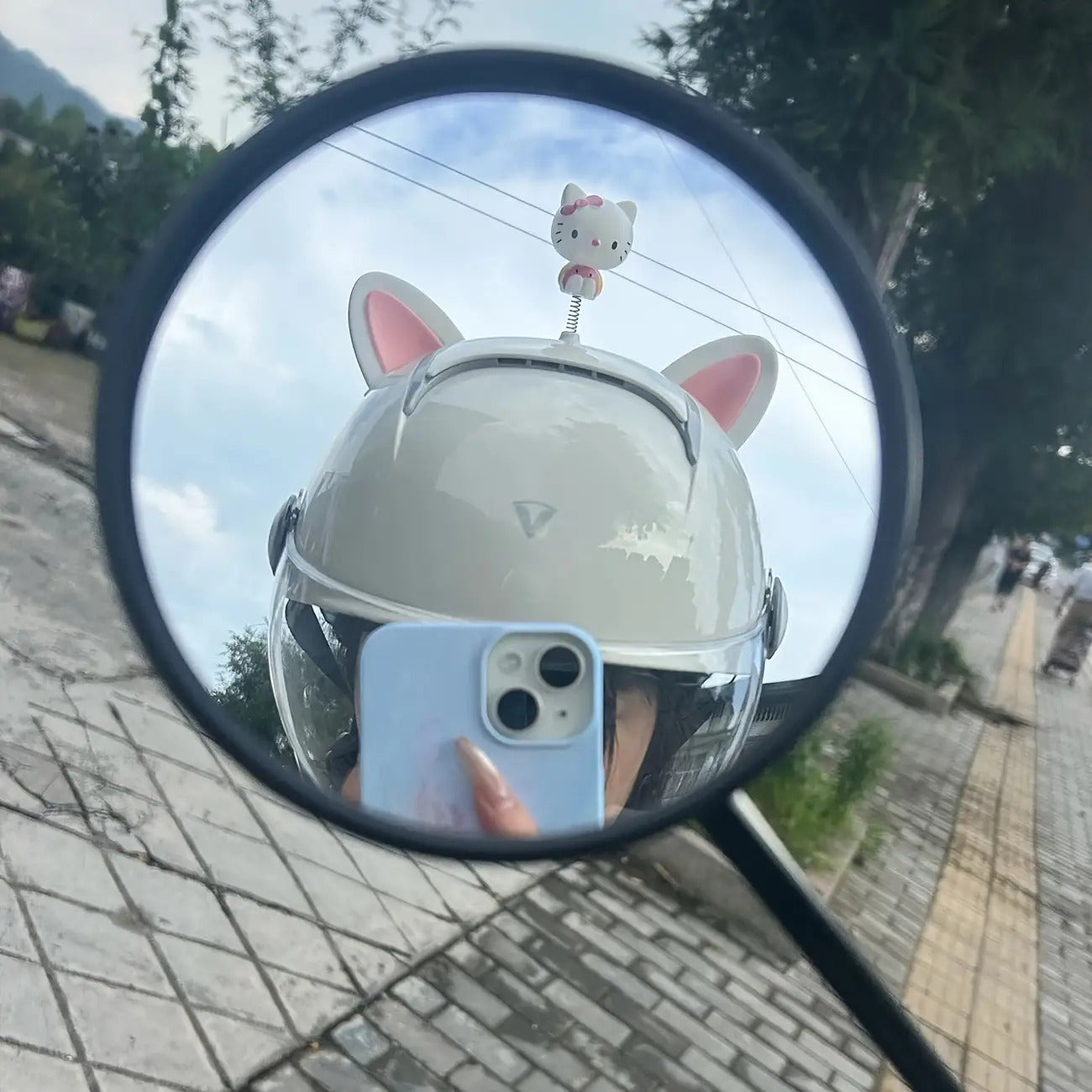 Y2K Sanrio Hellokitty Adult Multi-Use Helmet Accessory- Cute for Kuromi Melody Shaking Decoration for Bicycle, Electric Bike, Motorcycle, Skateboard Helmets- Durable PVC Material, Vibrant Pink Purple Black- Perfect for Rides And Christmas, Helmet Decorati