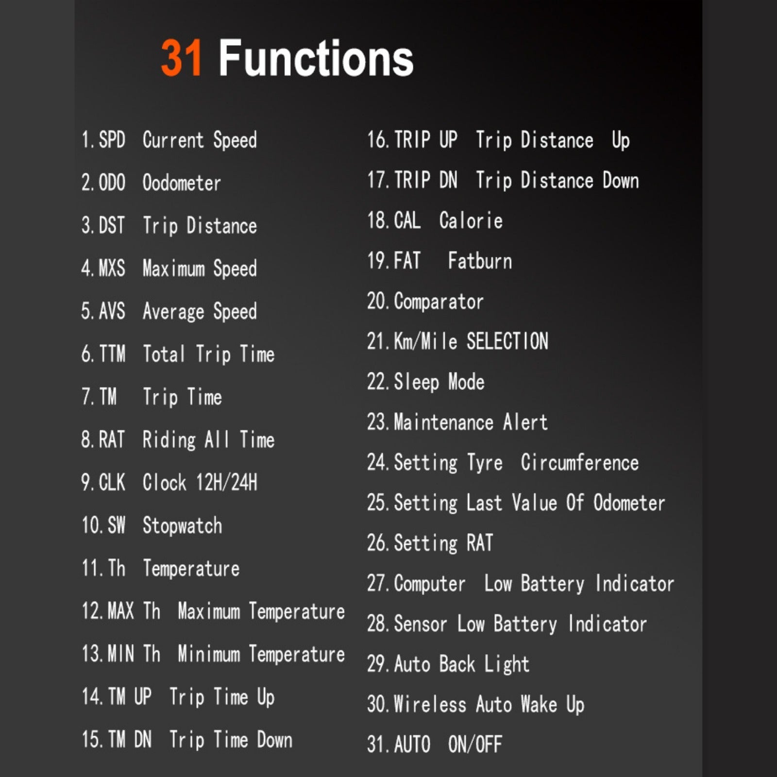 Bicycle Speedometer 31 functions Odometer Wireless Cycle Bike Computer Bicycle Handlebar Stopwatch Round with LCD Display & Multi-Functions for Most Bikes, Bike Speedometer, Bicycle Accessories, Bike Tracker, Cycling Computer, Bike Odometer