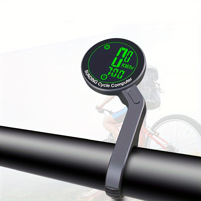 Bicycle Speedometer Odometer Wireless Cycle Bike Computer Bicycle Handlebar Stopwatch Round With LCD Display & Multi-Functions For Most Bikes, Without Battery