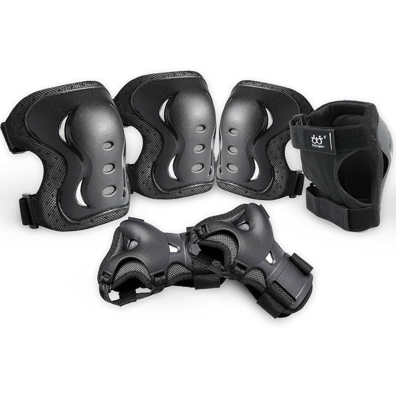 AdultYouth Knee and Elbow Pads with Wrist Guards 3 in 1 Protective Gear Set Skateboarding Cycling BMX Bike Scooter Skating Rollerblading Riding