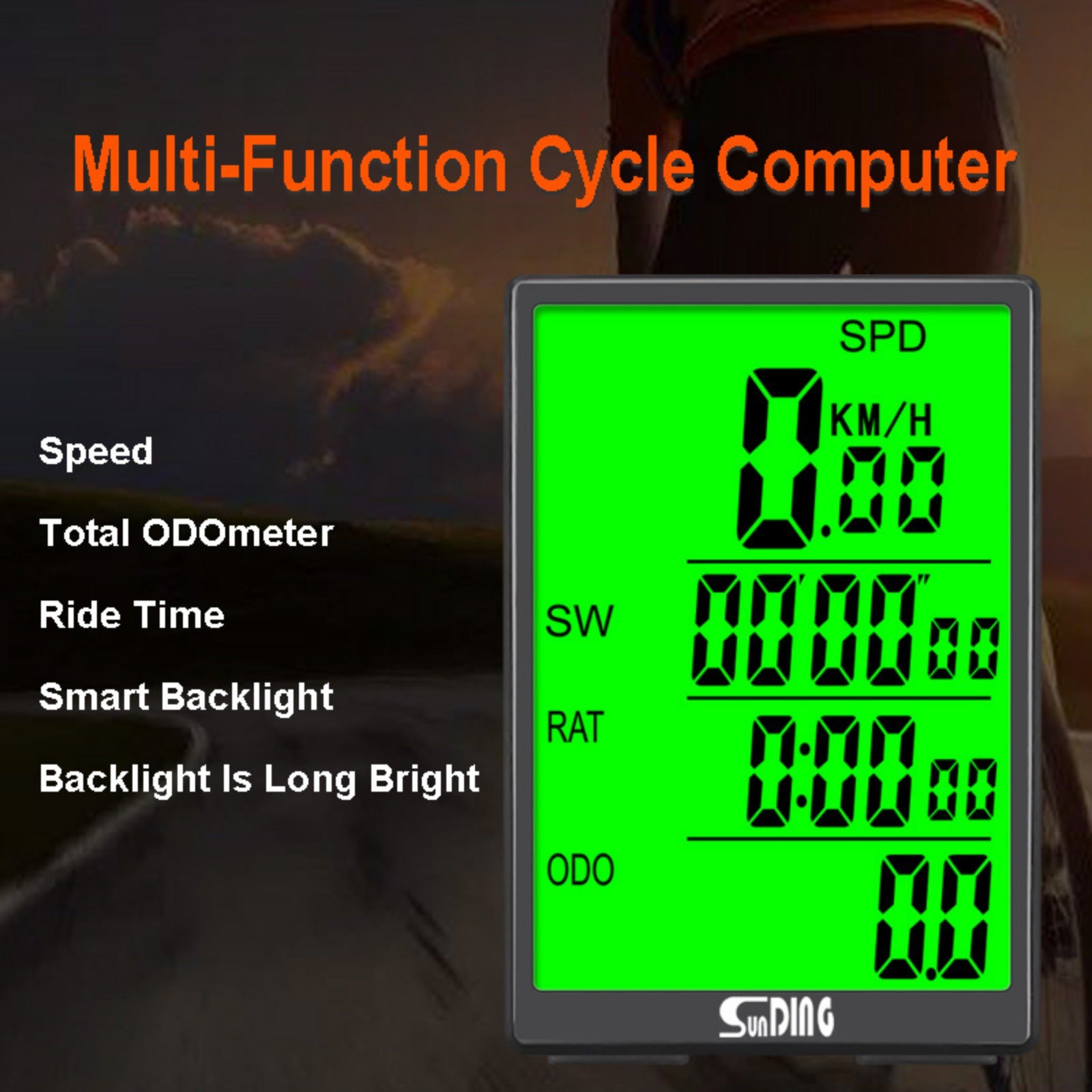 Bicycle Speedometer 31 functions Odometer Wireless Cycle Bike Computer Bicycle Handlebar Stopwatch Round with LCD Display & Multi-Functions for Most Bikes, Bike Speedometer, Bicycle Accessories, Bike Tracker, Cycling Computer, Bike Odometer