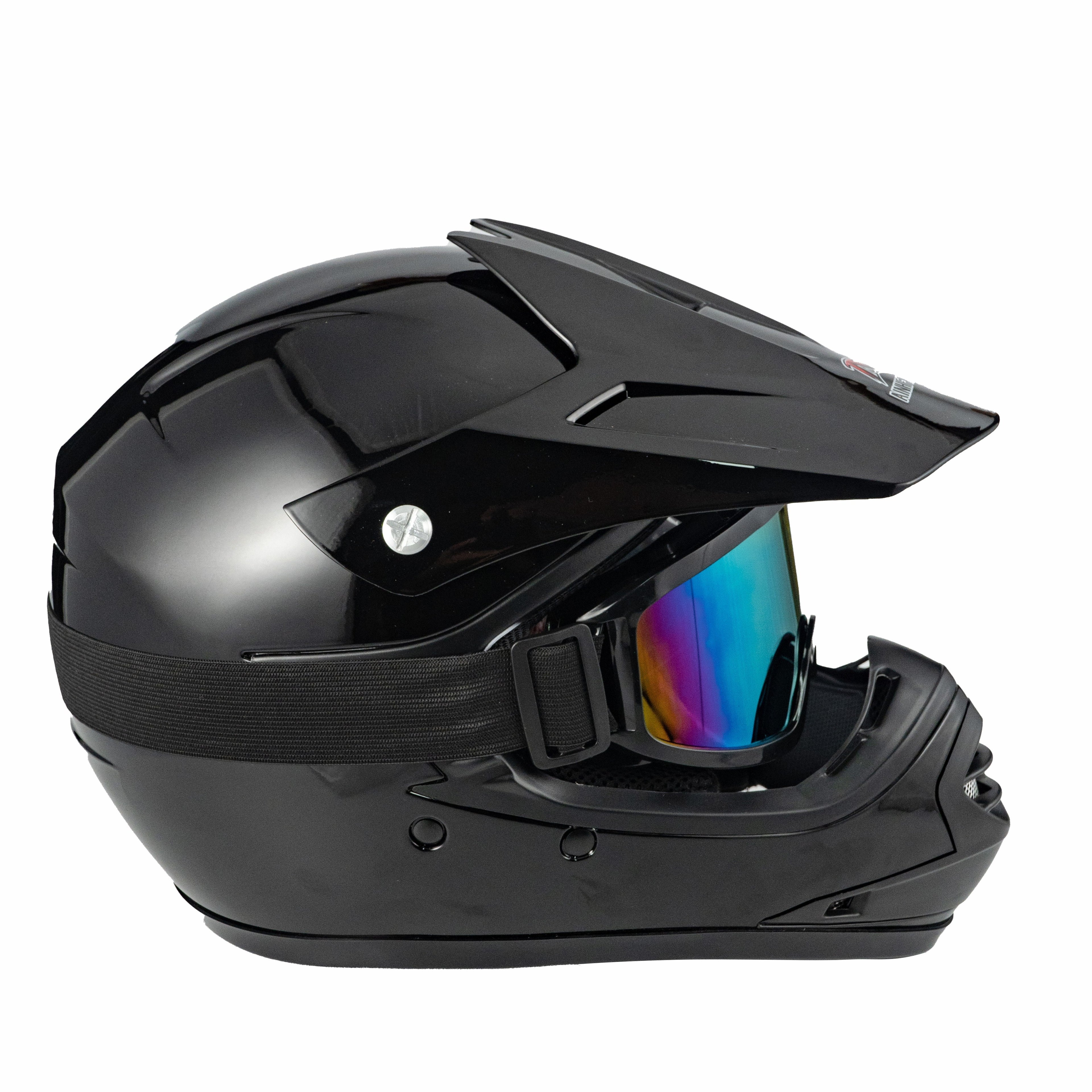 AINHFAAD Off-road Helmet For Teenagers. Small Head Circumference DOT\u002FECE Off-road Helmet. Wide-angle View. Ventilated And Breathable. ABS Material. Unisex. Breathable Black Matte And Shiny Finish.