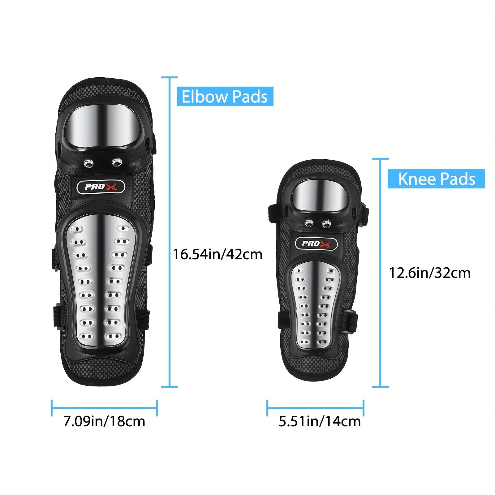 Bicycle Equipment, Motorcycle Protectors, 4pcs Motorcycle Knee And Elbow Pad Set, Stainless Steel Non Woven Body, Black, Outdoor Sports Equipment For Cycling, Skiing, Skateboarding, Airsoft Guns