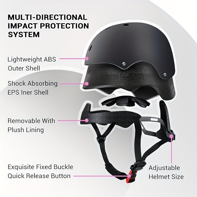 Stylish and Cool Helmet Adjustable Stylish and Cool Helmet, Paintable for Halloween, Christmas, Birthday Gift, Suitable for a Variety of Sports (Black, White)