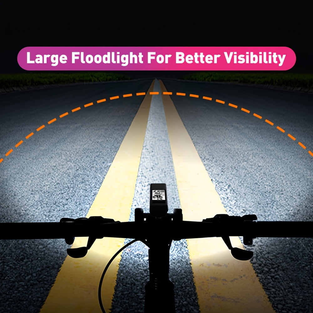 3-In-1 Bike Speedometer, Bike Computer& LED Headlight with GPS, USB Rechargeable, Multi-Mode Options, Real-Time Speed\u002FDistance Tracking, LCD Display, Odometer, Compatible with Smartphones, Compatible with for all Bicycles & Cycling GPS Devices