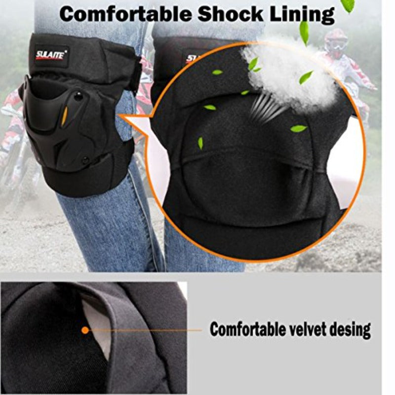 1 Pair GLEIM Heavy-Duty Tactical Knee Pads for Men & Women - Industrial\u002FConstruction\u002FGardening\u002FMotorcycle\u002FBiking Knee with Foam & PP, Adjustable One-Size-Fits-All, Breathable Gel Cushioning (Black\u002FRed)