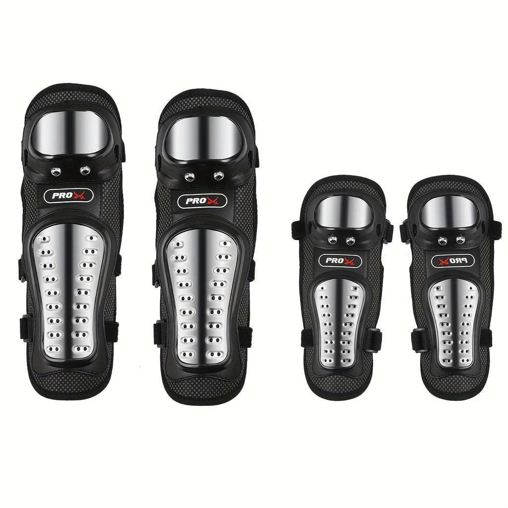 Bicycle Equipment, Motorcycle Protectors, 4pcs Motorcycle Knee And Elbow Pad Set, Stainless Steel Non Woven Body, Black, Outdoor Sports Equipment For Cycling, Skiing, Skateboarding, Airsoft Guns