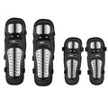 Bicycle Equipment, Motorcycle Protectors, 4pcs Motorcycle Knee And Elbow Pad Set, Stainless Steel Non Woven Body, Black, Outdoor Sports Equipment For Cycling, Skiing, Skateboarding, Airsoft Guns