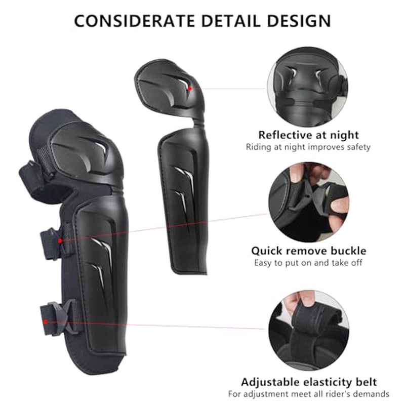Motocross Knee Pads Elbow Pads, Adjustable Leg Armor, Crashproof for Mens Dirt Bike Racing, Motocross Gear, Knee Pads for Motorcycle, Motorcycle Protective Gear, Motorbike Accessories, Motorcycle Knee Pads, Motorcycle Safety, Offroad Biking