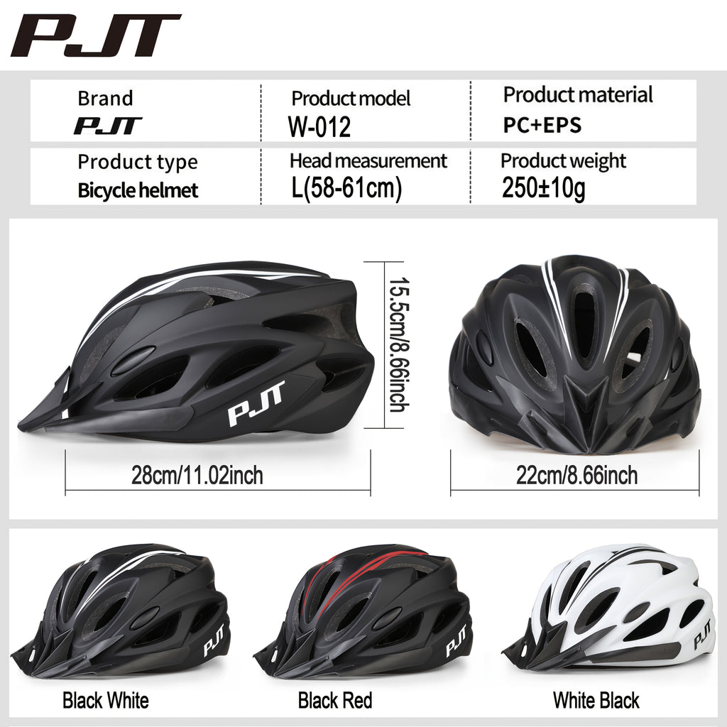 The PJT Bike Helmet Features a Detachable Visor And Meets CPSC\u002FCE Standards, Offering High-Quality Protection with a 0.7Mm Thick PC And a 501 Density EPS Surface Treated with a Matte Finish. It Includes Tested Safety Straps, an Adjustment System