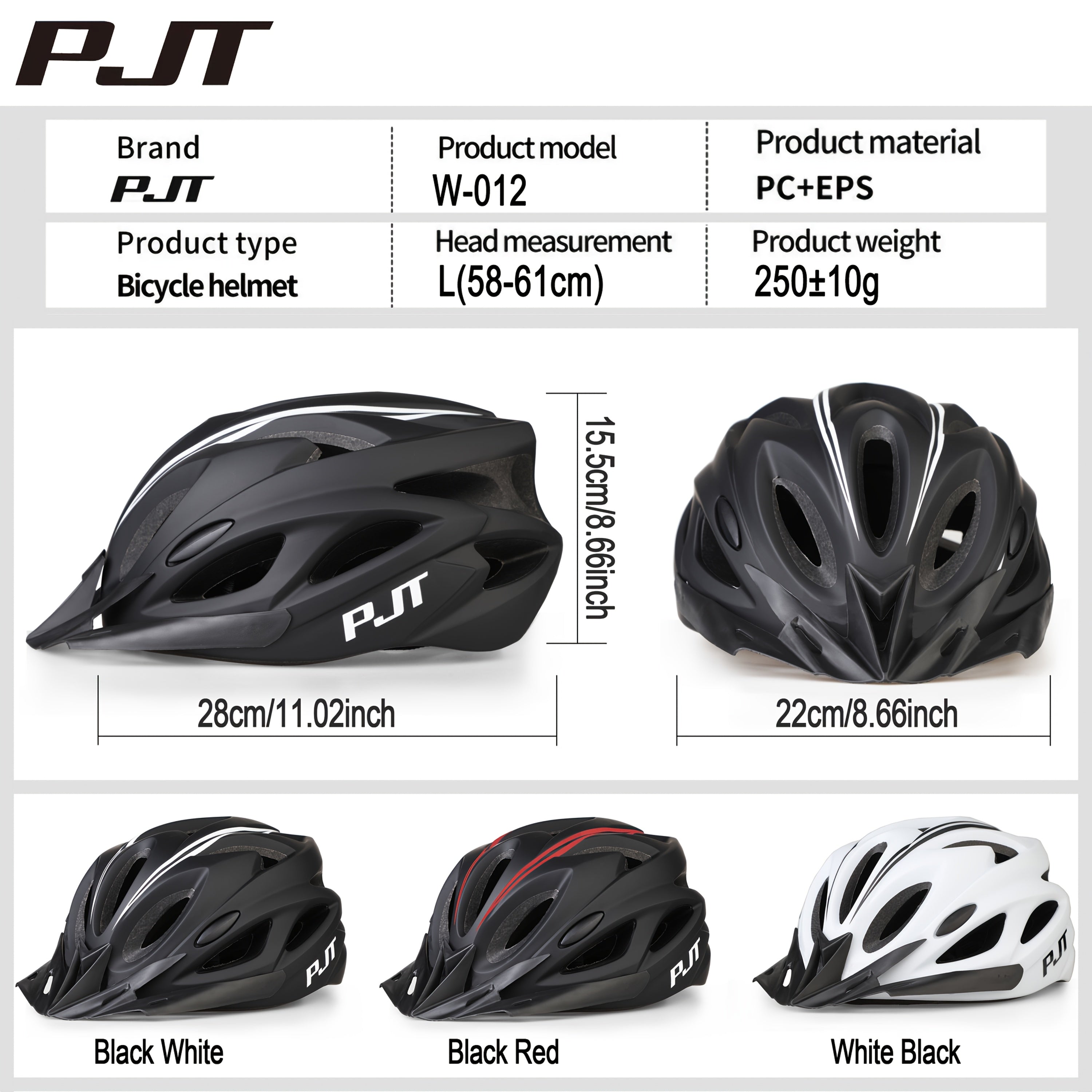 The PJT Bike Helmet Features a Detachable Visor And Meets CPSC\u002FCE Standards, Offering High-Quality Protection with a 0.7Mm Thick PC And a 501 Density EPS Surface Treated with a Matte Finish. It Includes Tested Safety Straps, an Adjustment System
