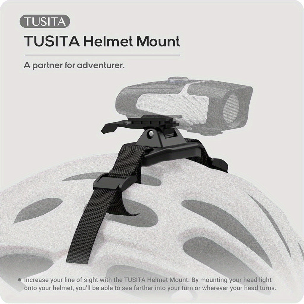 TUSITA Helmet Mount with Multi-Angle Adjustment & Tool-Free Installation - Compatible with NiteRider F\u002FCordless, Lumina, Minuet, Mako Headlights - Secure, Lightweight (30g), Compatible with Helmets for, Commuting, Mountain\u002FRoad - Compatible with