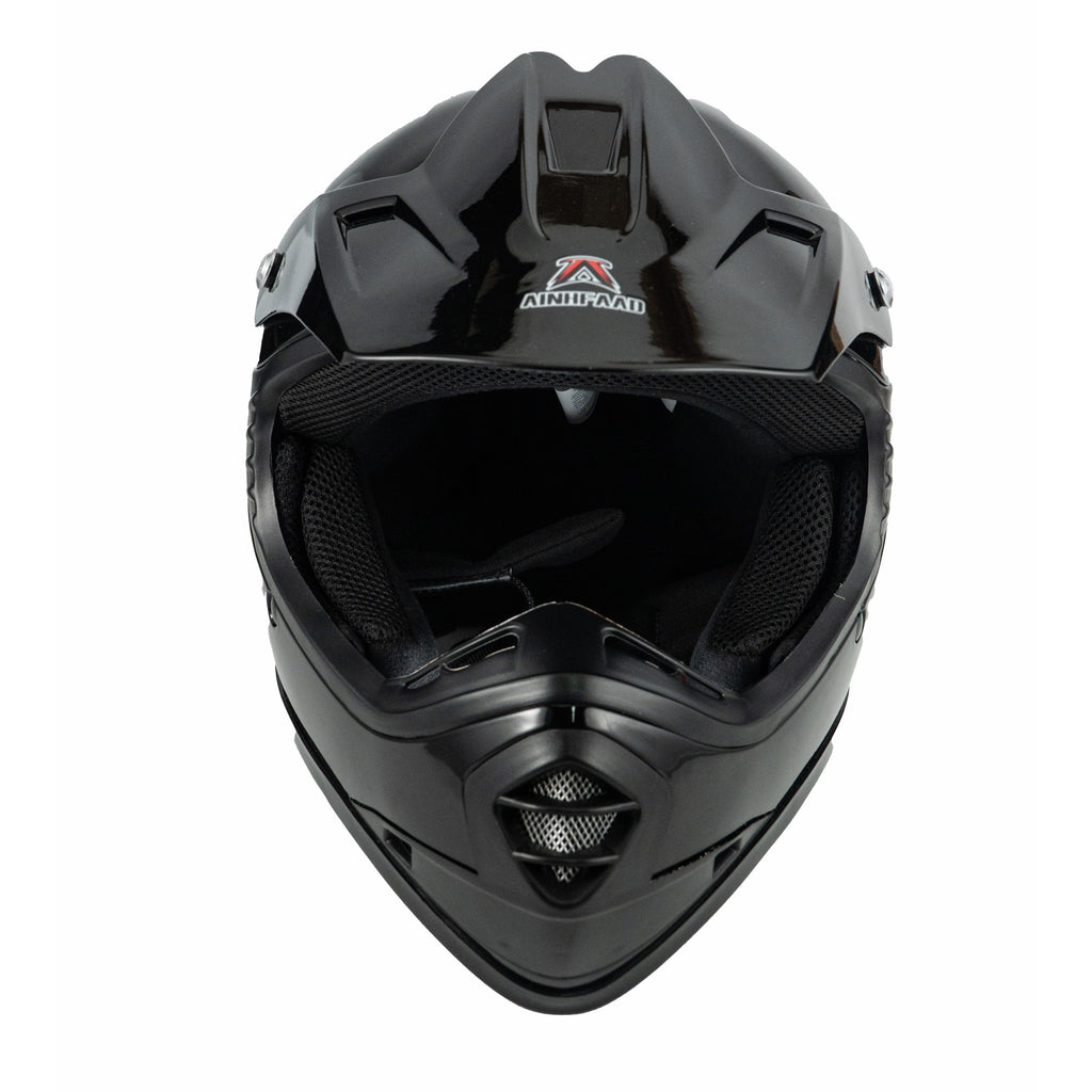 AINHFAAD Off-road Helmet For Teenagers. Small Head Circumference DOT\u002FECE Off-road Helmet. Wide-angle View. Ventilated And Breathable. ABS Material. Unisex. Breathable Black Matte And Shiny Finish.