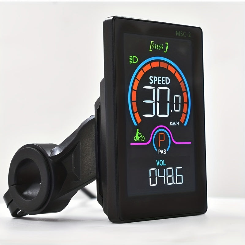 M5C-2 UART2 Electric Bicycle Computer Speedometer Bike Digital Multicolor Ebike Accessories Stopwatch Cycling Odometer, Cycling Tracker, Bike Speedometer, Modern Cycling Tech, Bike Odometer, Outdoor Enthusiasts, Commuters