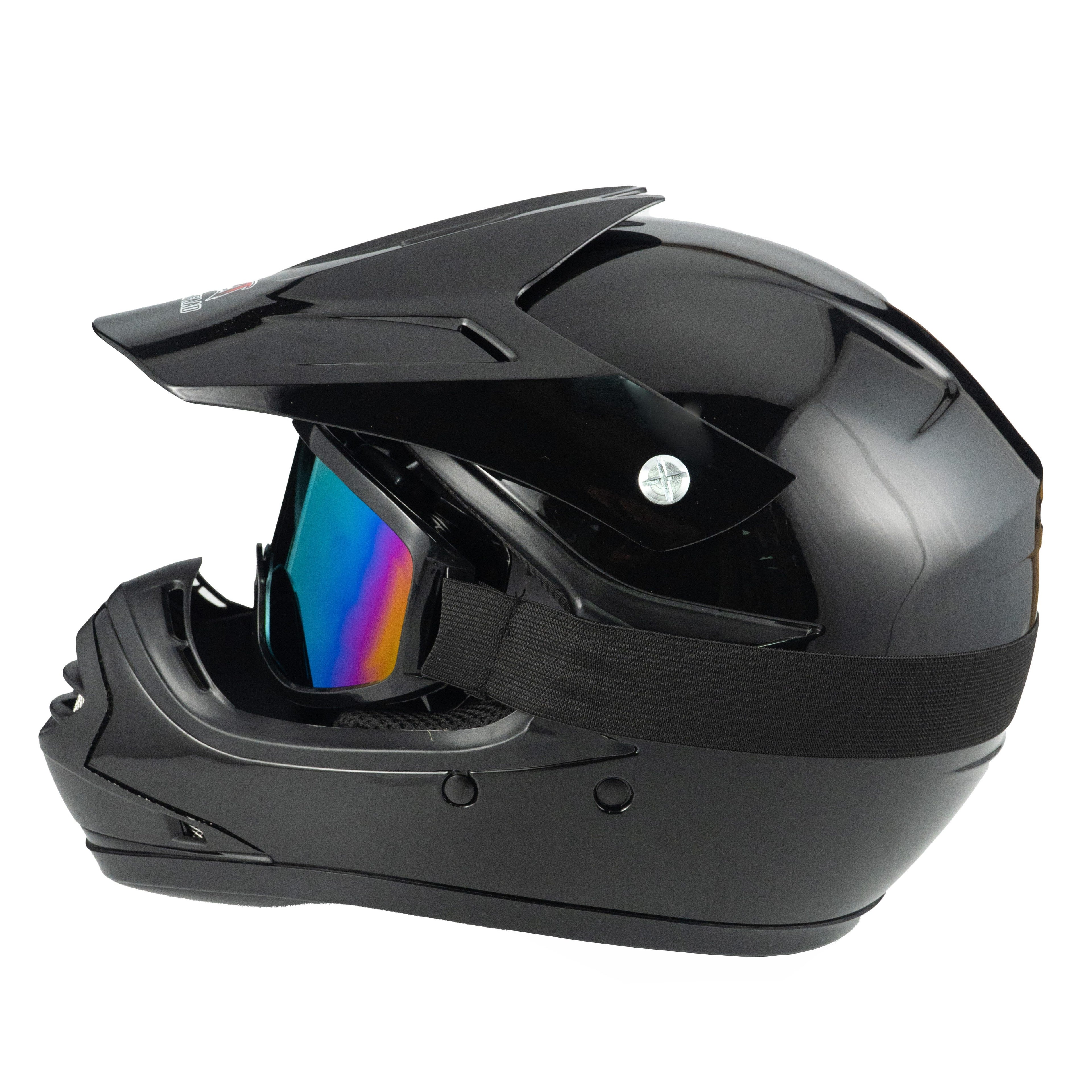 AINHFAAD Off-road Helmet For Teenagers. Small Head Circumference DOT\u002FECE Off-road Helmet. Wide-angle View. Ventilated And Breathable. ABS Material. Unisex. Breathable Black Matte And Shiny Finish.
