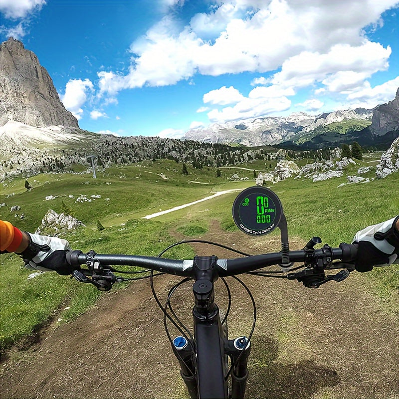 Bicycle Speedometer Odometer Wireless Cycle Bike Computer Bicycle Handlebar Stopwatch Round With LCD Display & Multi-Functions For Most Bikes, Without Battery